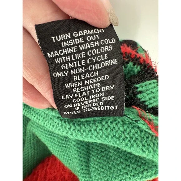 NEW 33 Degrees Women's XXL Green Red Cat Lover Ugly Christmas Sweater Party - Picture 14 of 15